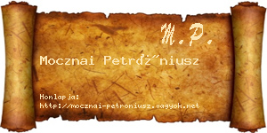 Mocznai Petróniusz névjegykártya